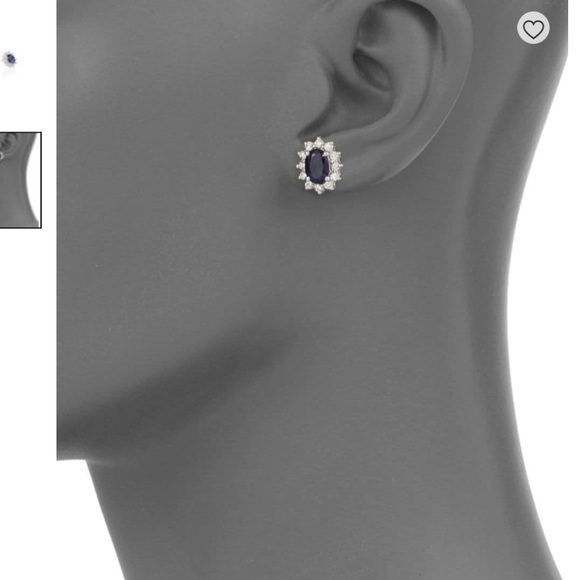 EFFY Diamond and Sapphire Earrings - Picture 6 of 6